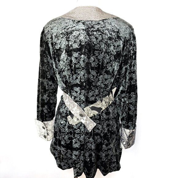 Donna Jessica Art To Wear Gray Velvet Lagenlook Victorian Style Jacket 90’s Vint - Picture 6 of 15